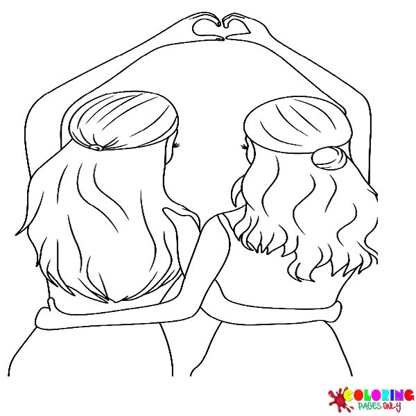 Desenho e Imagem BFF Juntos para Colorir e Imprimir Grátis para Adultos e  Crianças (Meninas e Meninos) 