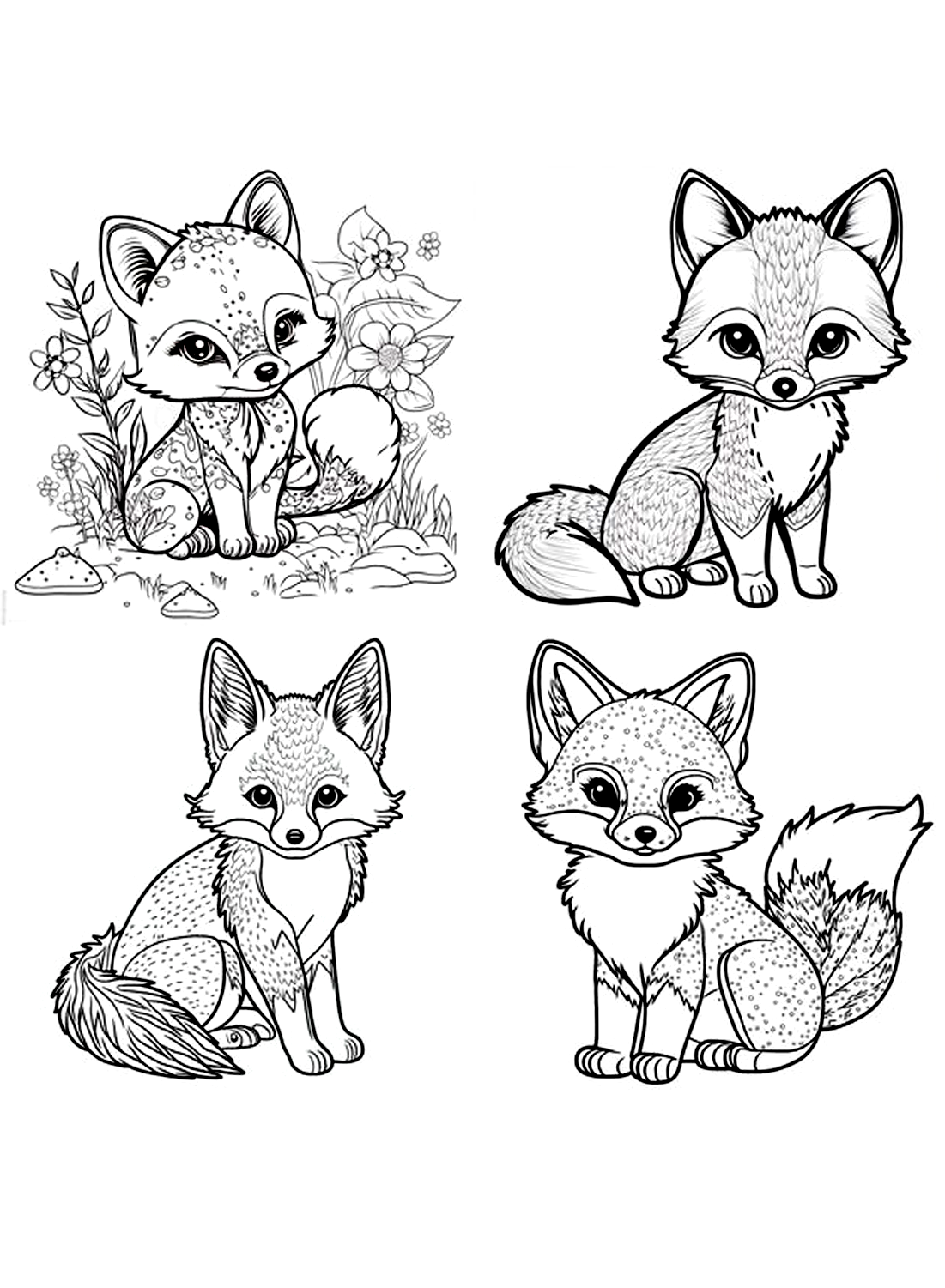 Desenhos para colorir do bebê Fox da Fox
