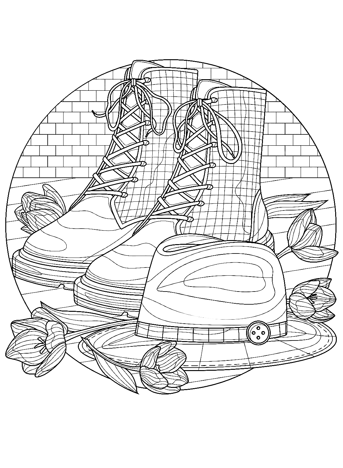 Boot Coloring Sheet for Kids Coloring Page