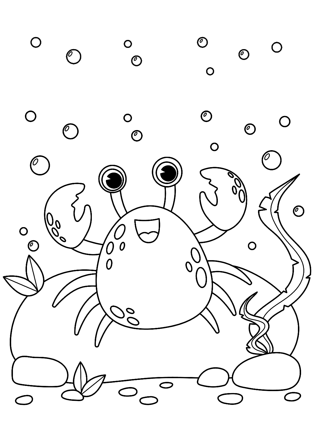 Cartoon Crab Coloring Sheet