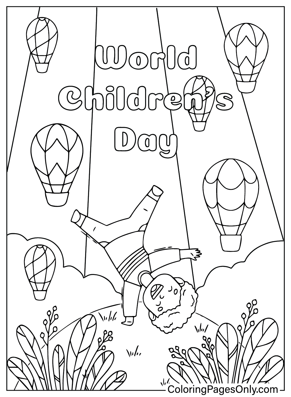 صفحة تلوين يوم الطفل PNG من يوم الطفل