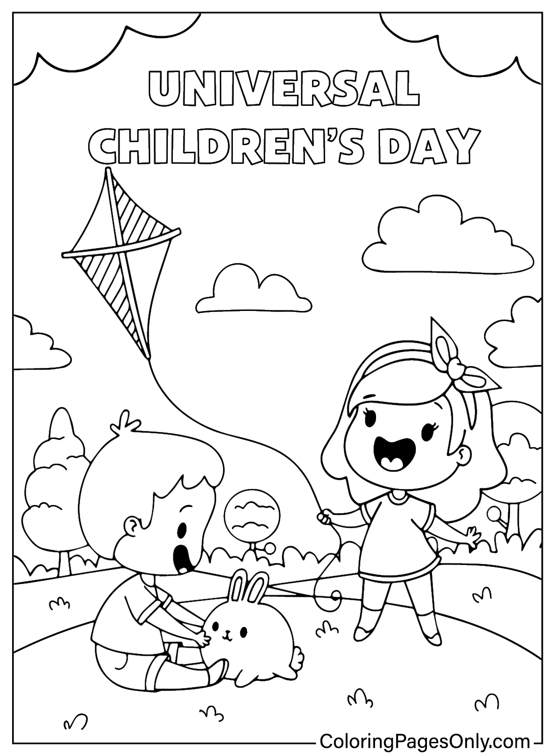 Coloriage de la Journée des enfants à imprimer à partir de la Journée des enfants