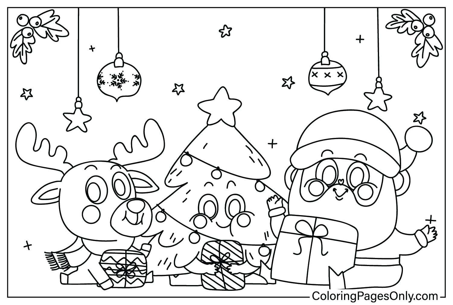 Christmas 2024 Coloring Page Free Printable Free Printable Coloring Pages