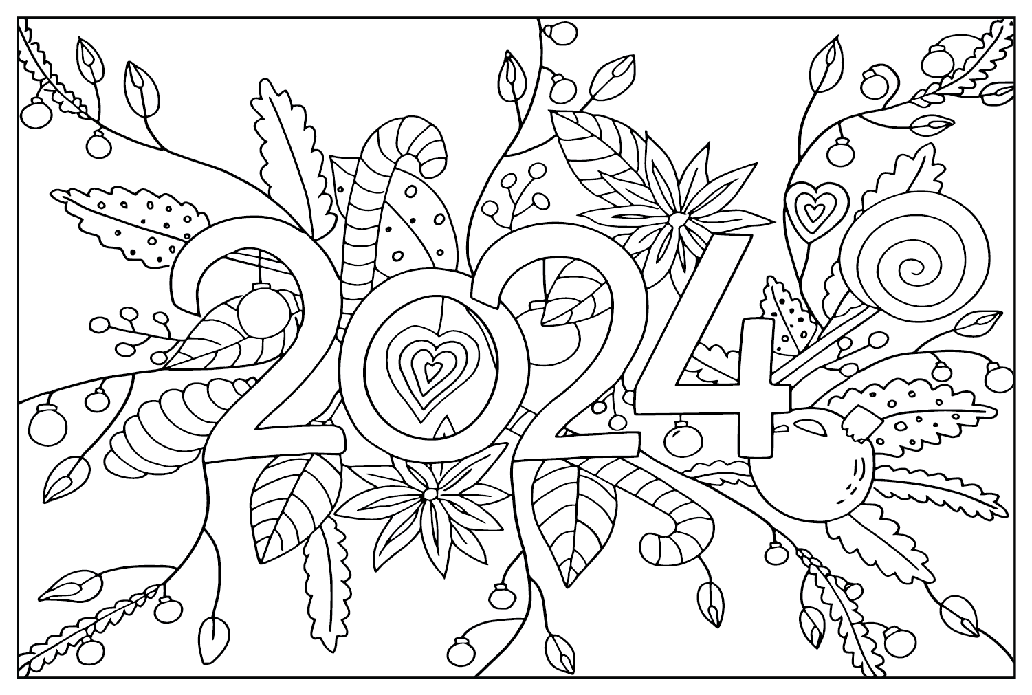 Christmas 2024 Coloring Page Free from Christmas 2024