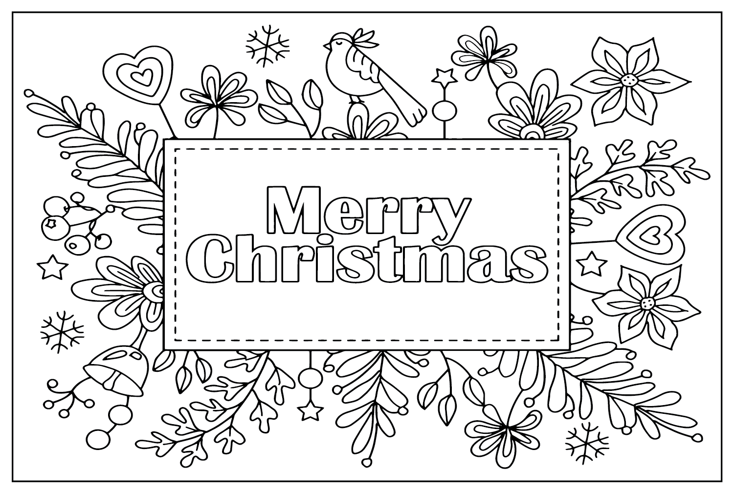 Kerst 2024 Kleurplaat voor kinderen vanaf Kerstmis 2024