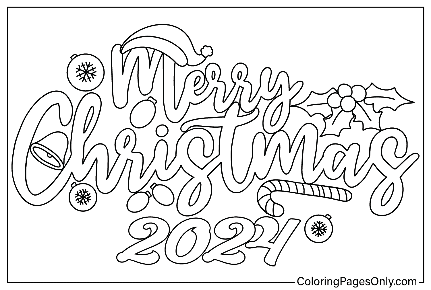 صفحة تلوين عيد الميلاد خالية من عيد الميلاد 2024