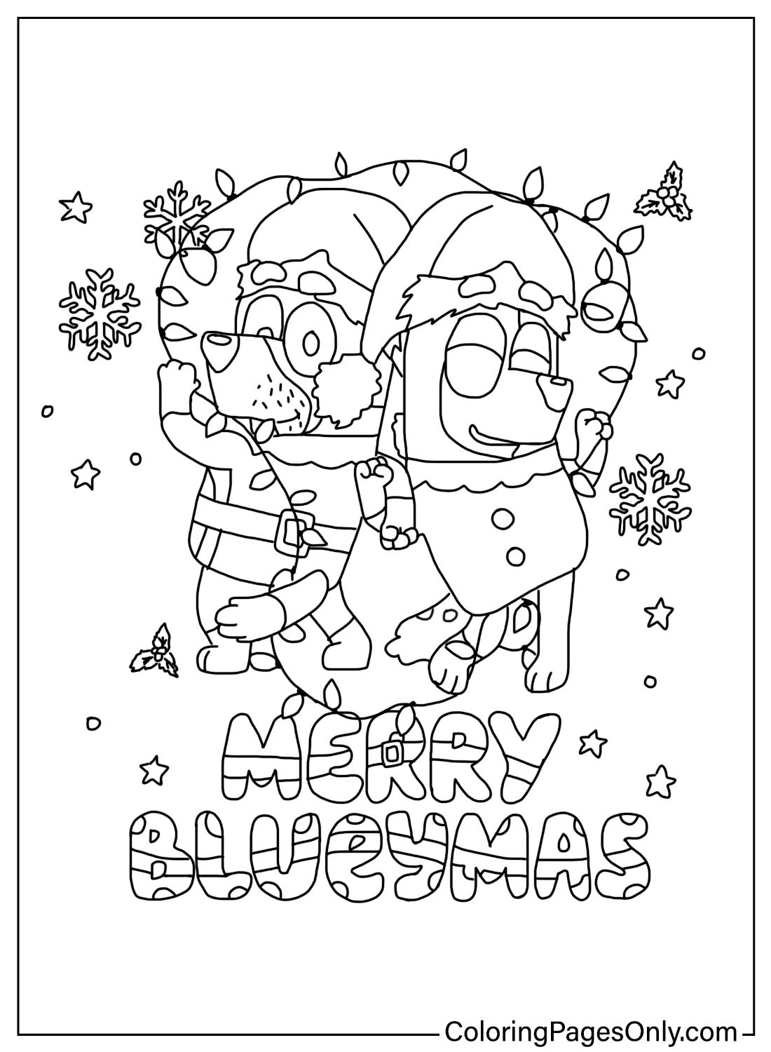 Christmas Coloring Pages Merry Blueymas