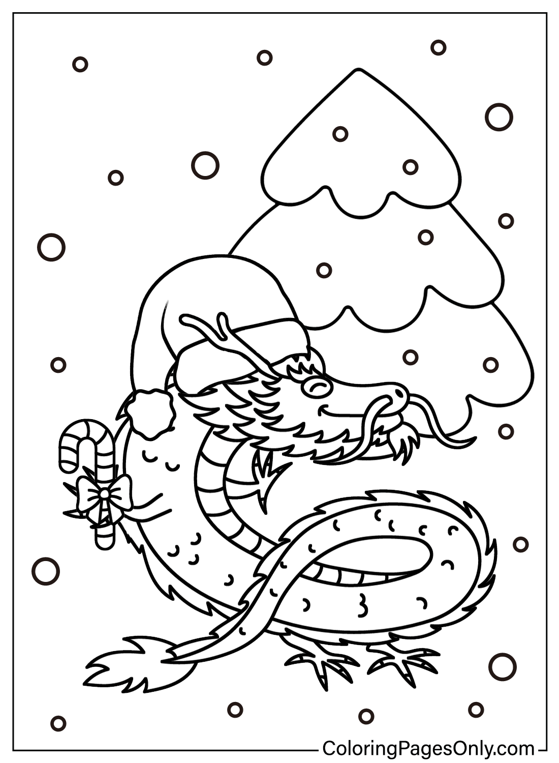 Desenhos para colorir de dragão de Natal