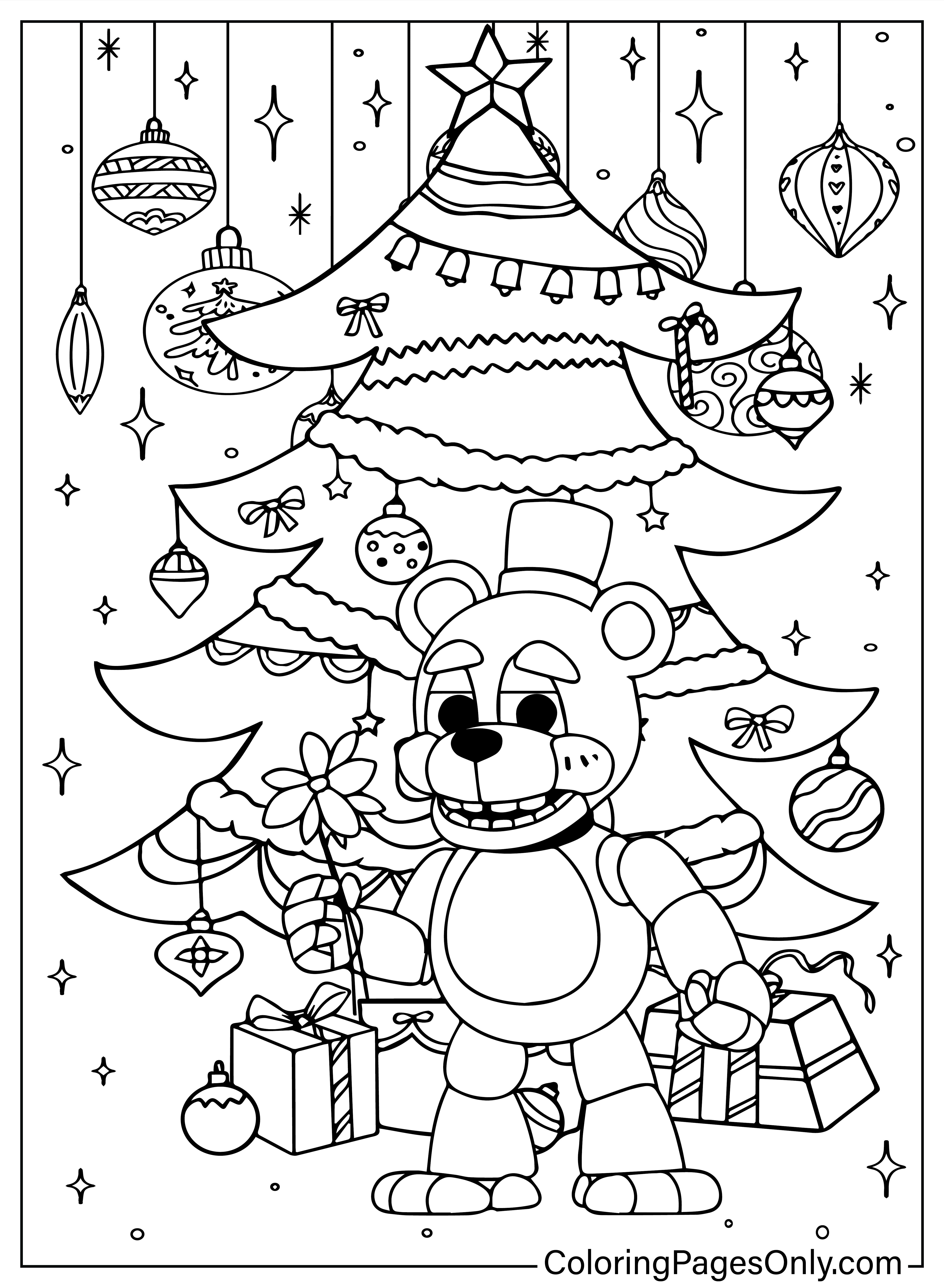 《玩具熊的五夜后宫 2》中的圣诞节费斯熊弗莱迪彩页