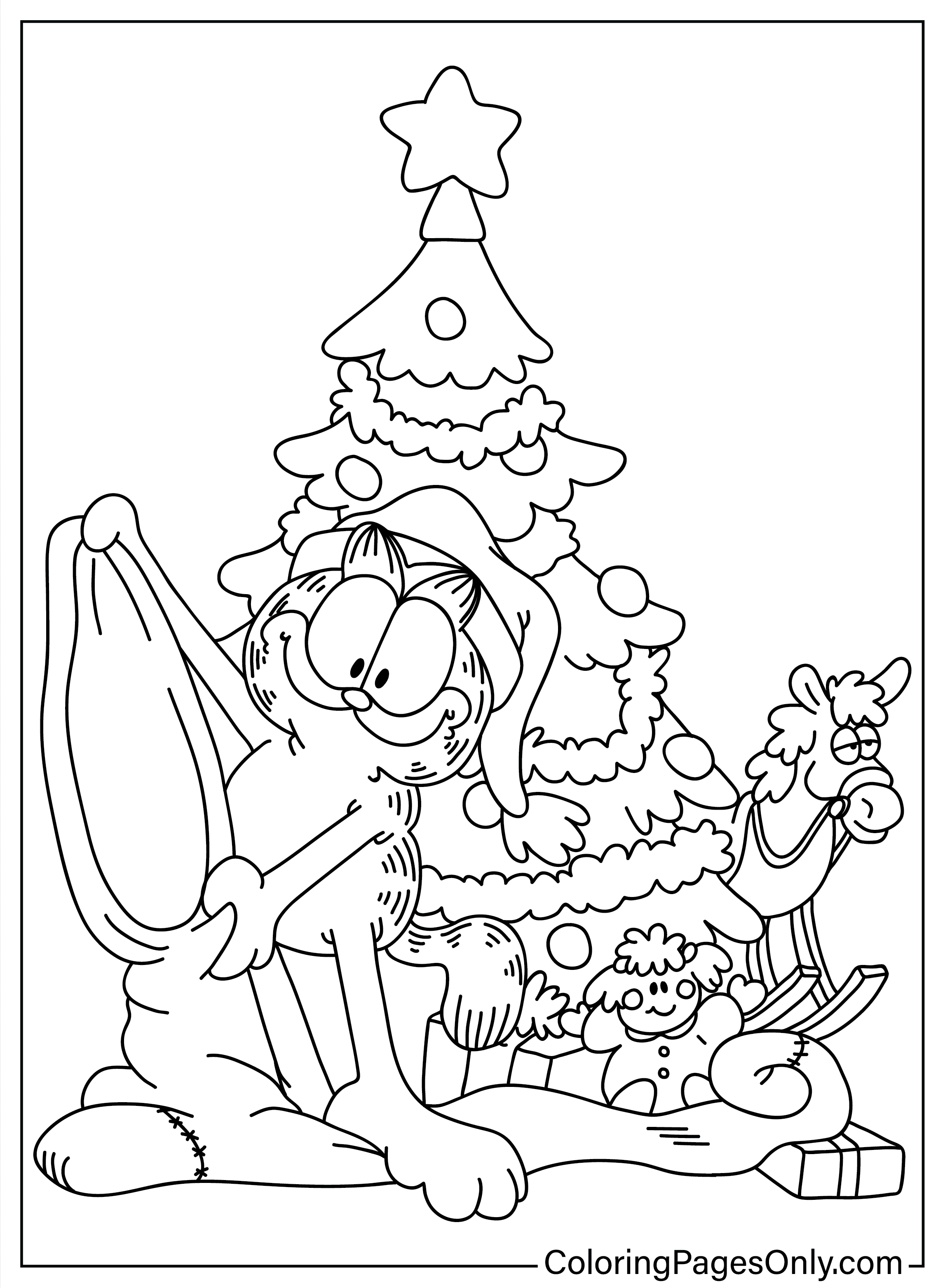 35 Christmas Cartoon Coloring Pages ColoringPagesOnly
