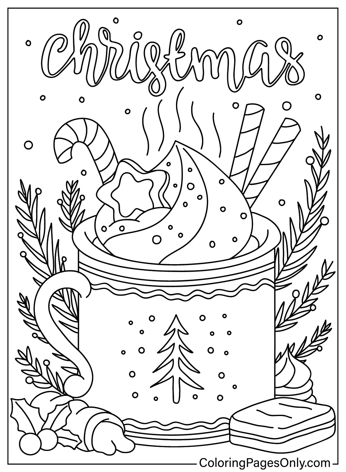 Página colorida de Milkshake de Natal from Christmas Milkshake