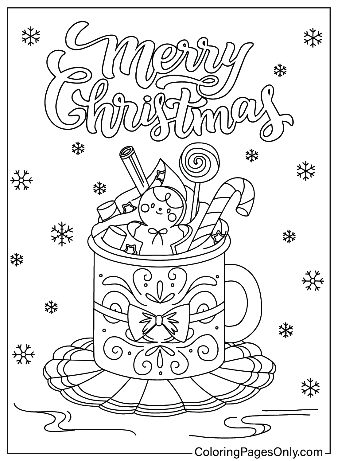 Desenhos para colorir de Milkshake de Natal para crianças de Milkshake de Natal