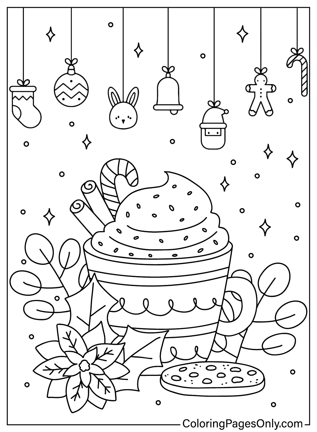 Folha para colorir de Milkshake de Natal para crianças from Christmas Milkshake