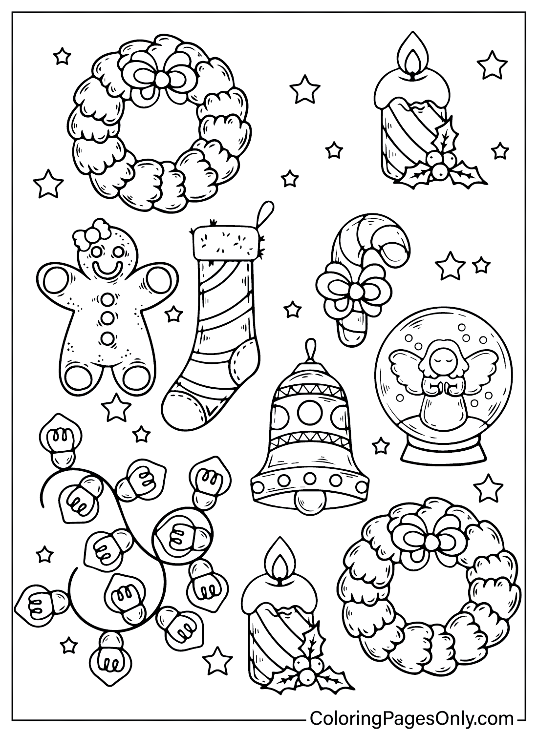 Christmas Ornaments Coloring Pages for Adults
