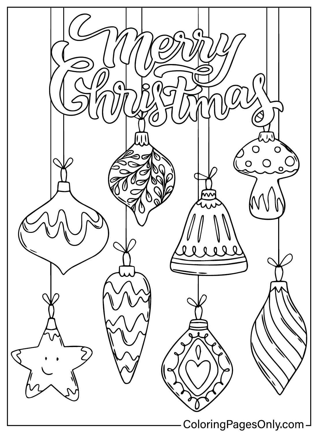 Coloriages de décorations de Noël à télécharger à partir de Noël 2024