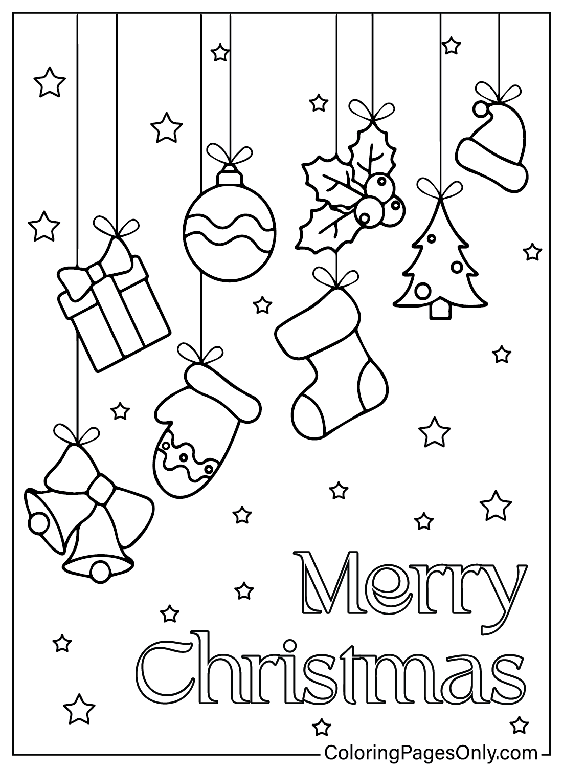 Christmas Ornaments Coloring Pages to Printable
