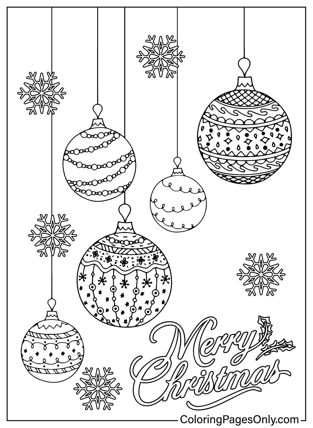 Christmas Ornaments Coloring Pages to for Kids