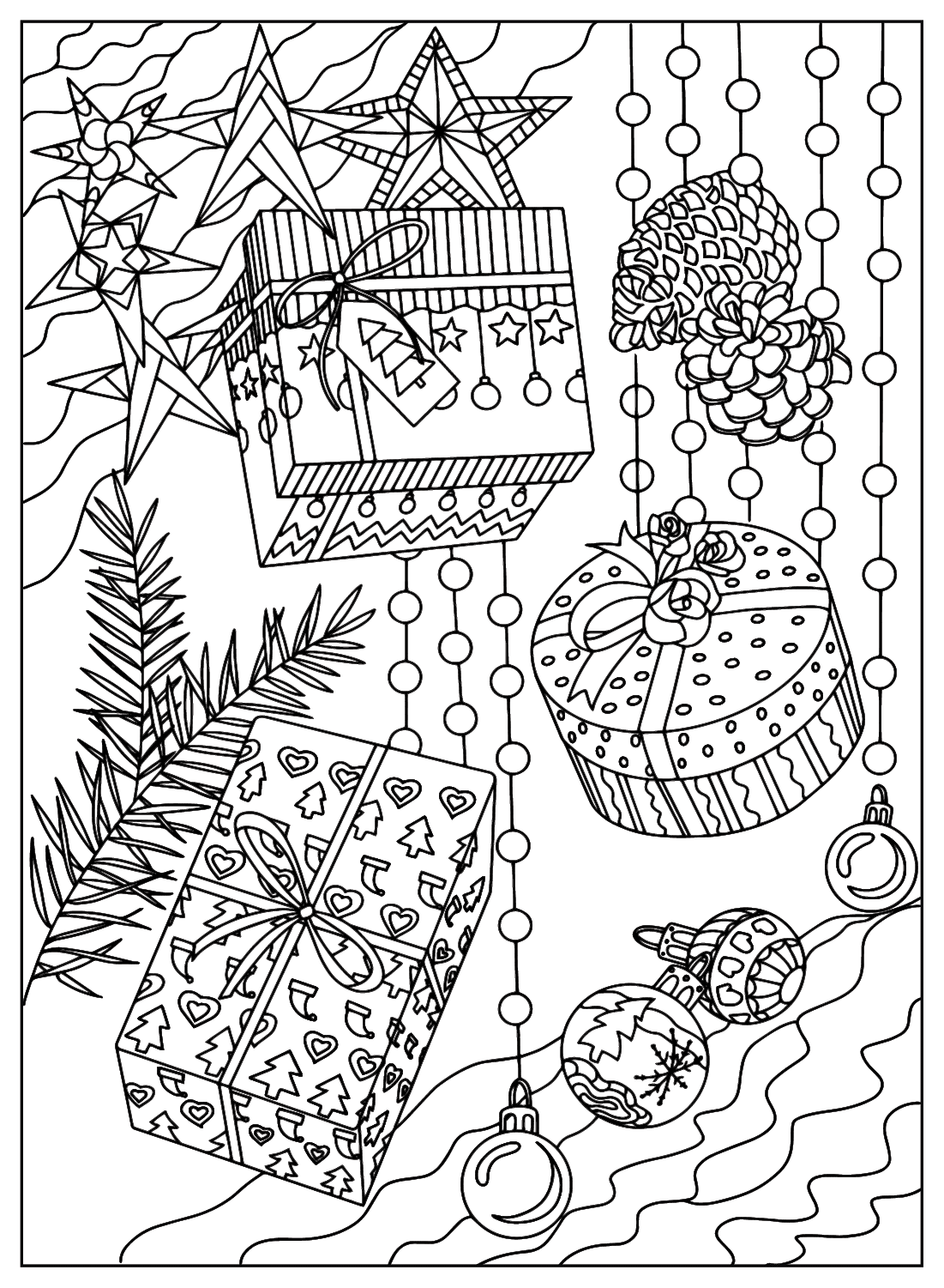 Christmas Ornaments Coloring Sheet for Kids