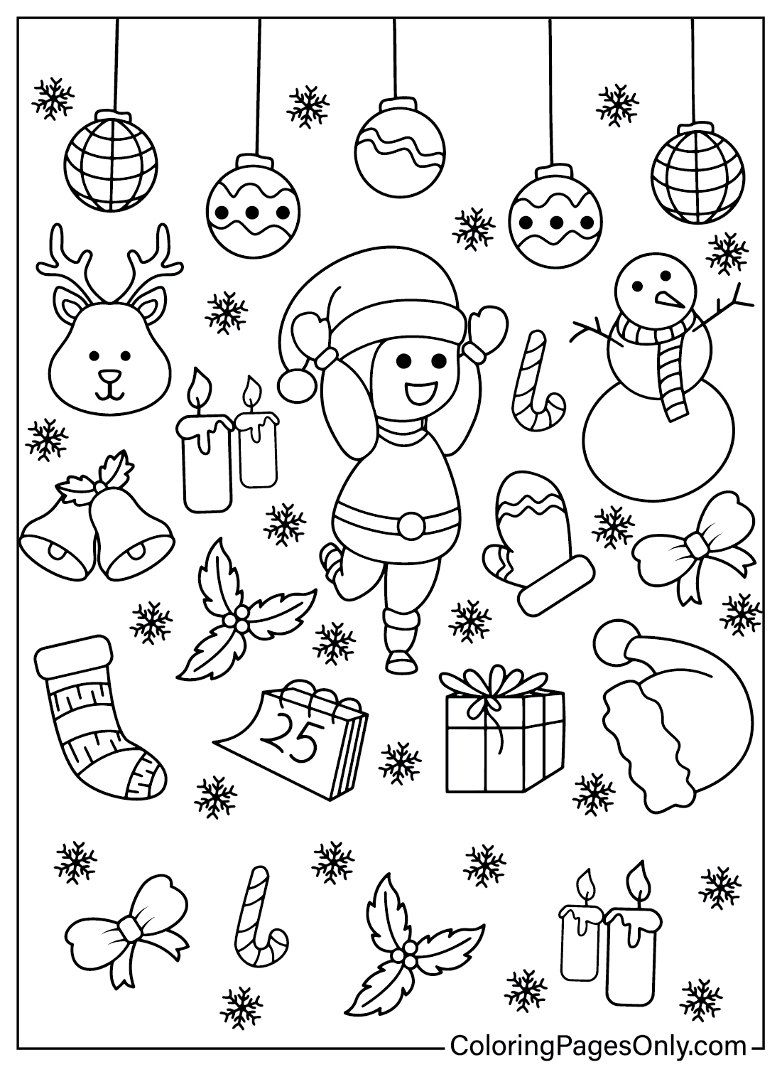 Christmas Ornaments Picture to Color
