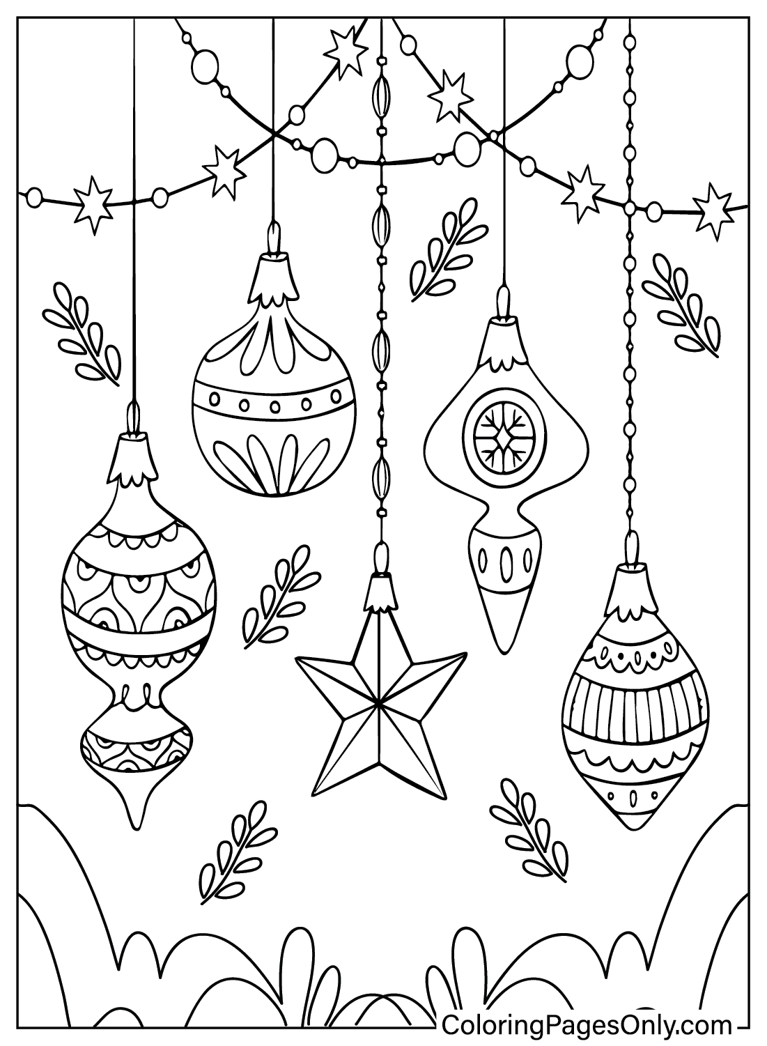 100 Christmas Ornaments Coloring Pages ColoringPagesOnly