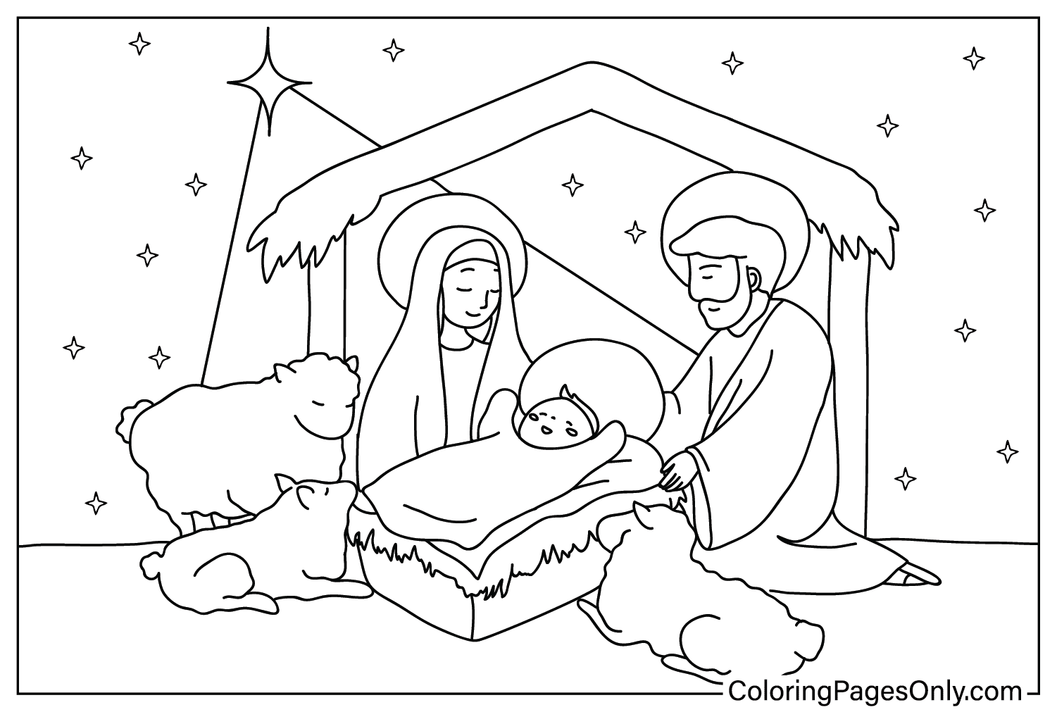 Weihnachts-Palästina-Malvorlagen von Jesus