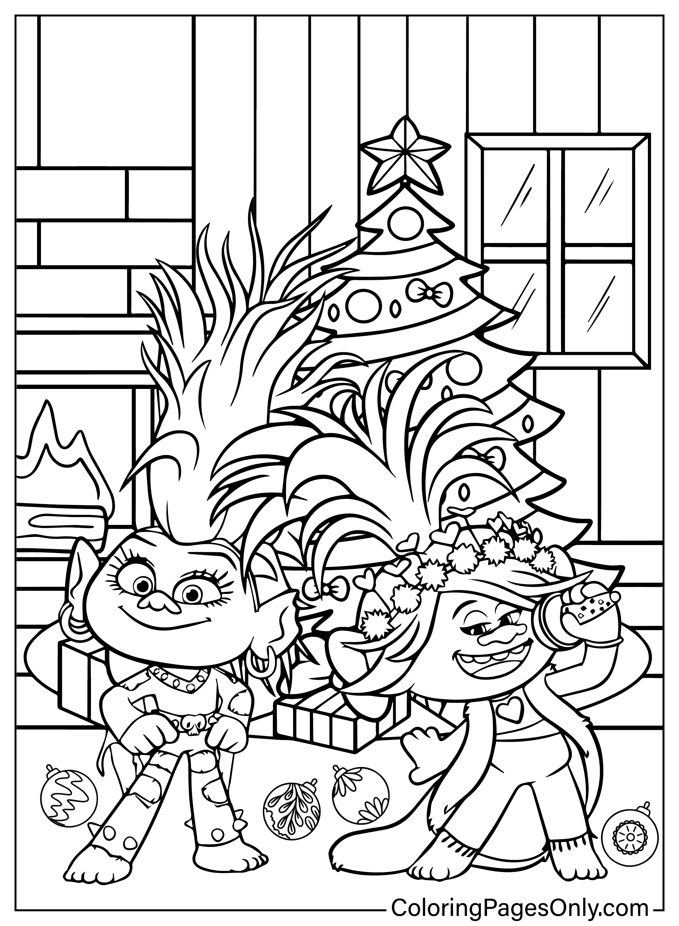 35 Christmas Cartoon Coloring Pages ColoringPagesOnly