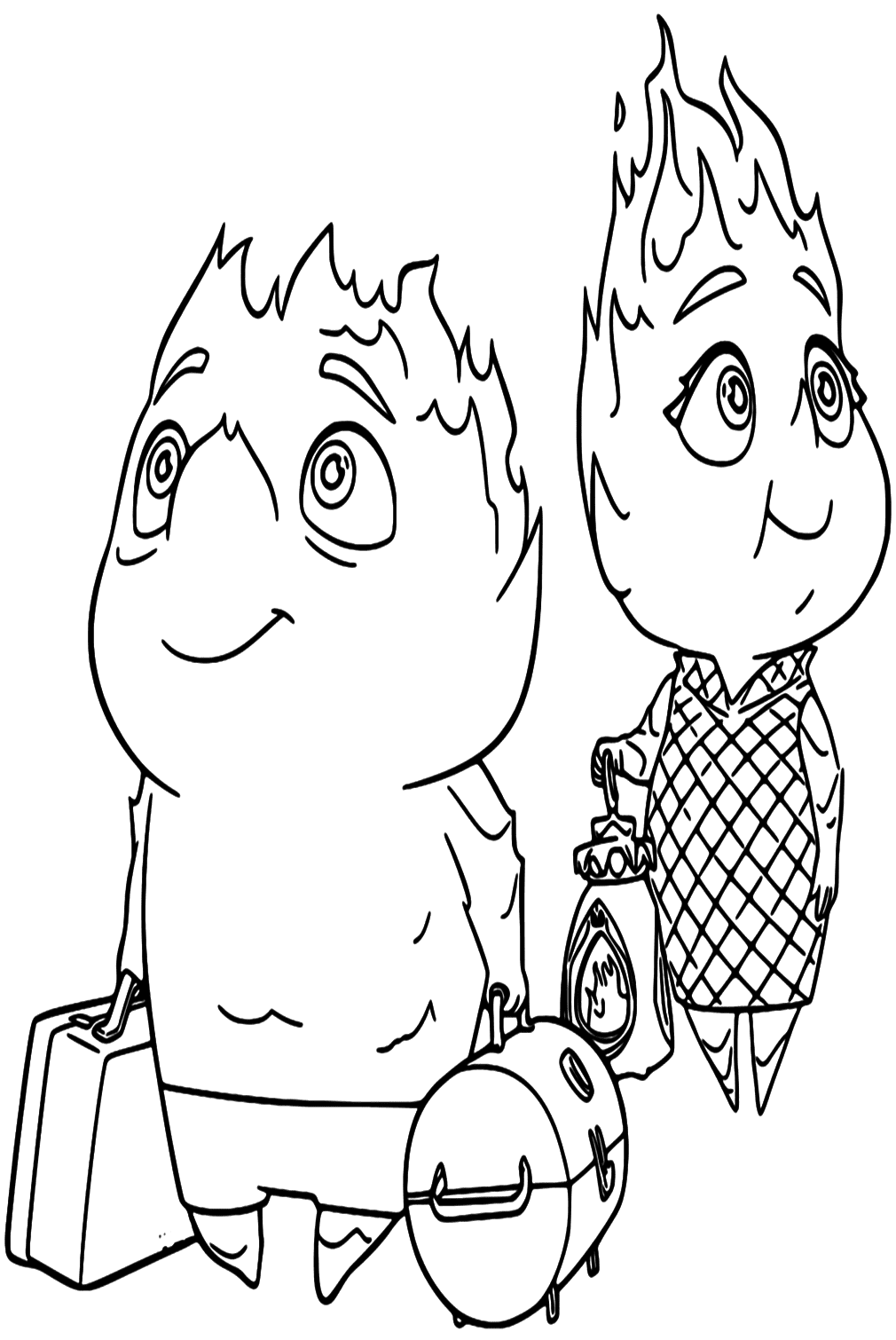 Cinder Ripple And Bernie Coloring Page from Elemental