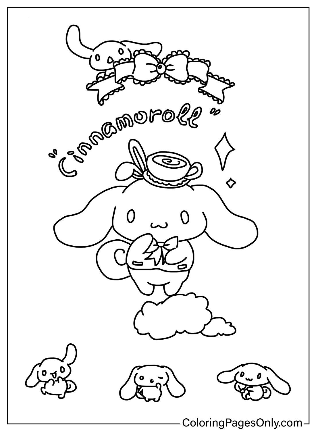 Hojas para colorear de Cinnamoroll de Cinnamoroll