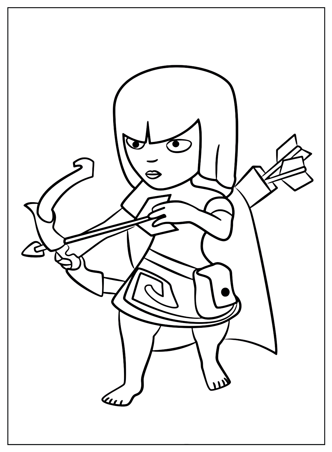 Clash Of Clans Archer Queen Coloring Pages from Clash of Clans