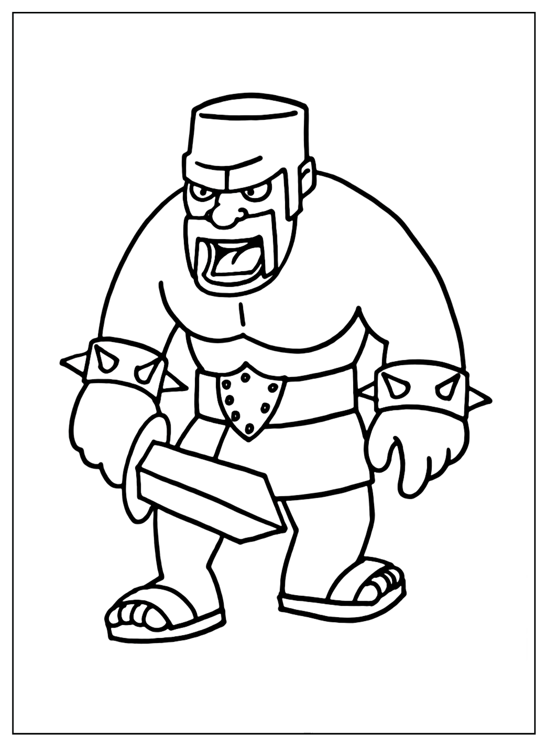Clash of Clans Barbarian Coloring Pages from Clash of Clans