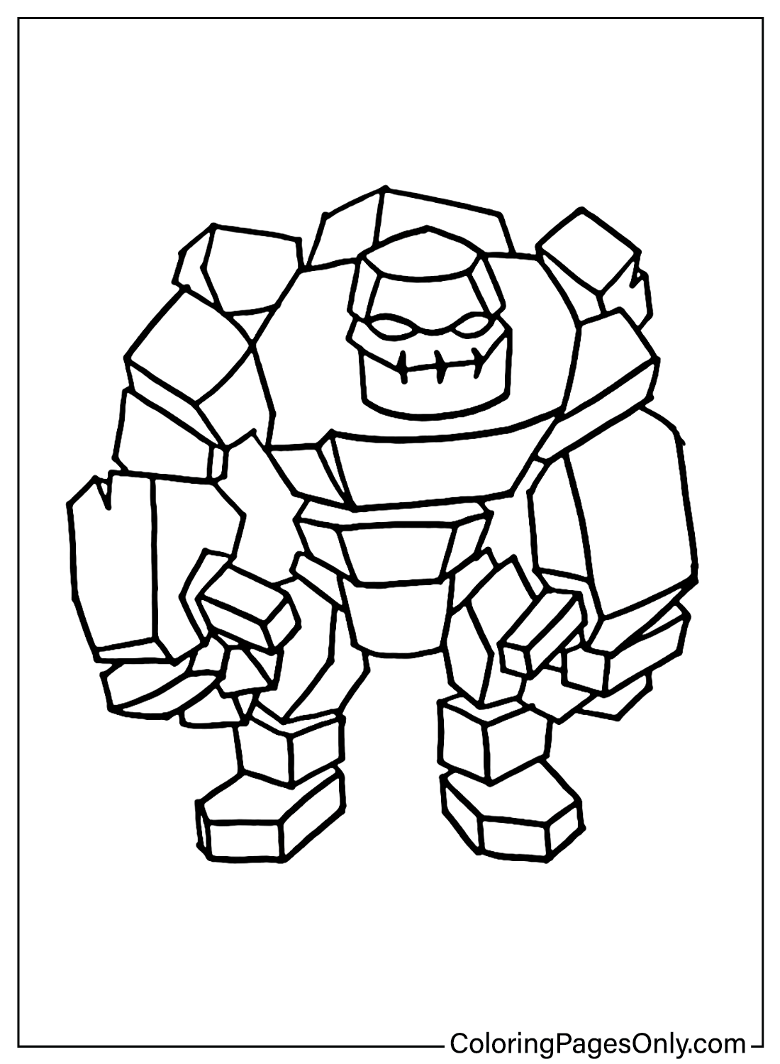 Clash of Clans Golem Coloring Pages from Clash of Clans