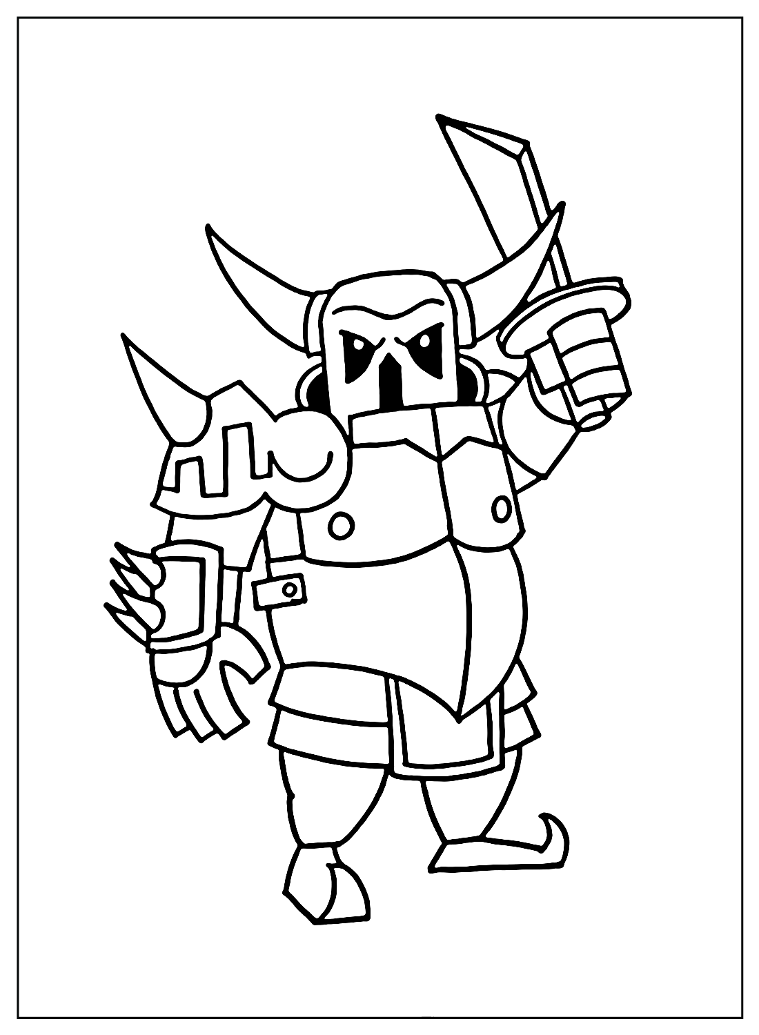 Clash of Clans Pekka Coloring Pages from Clash of Clans