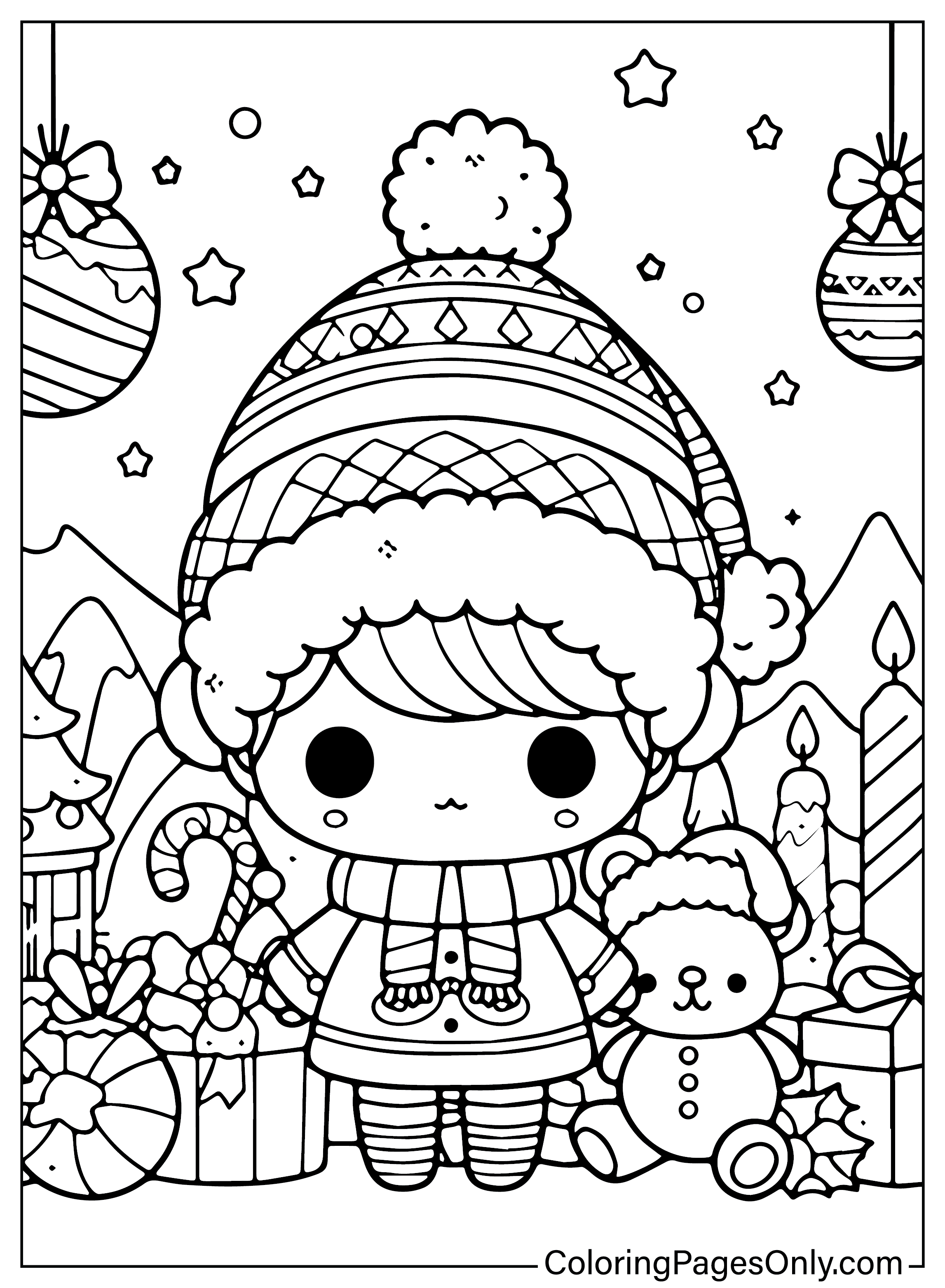 Color Page Cute Christmas Free Printable Coloring Pages