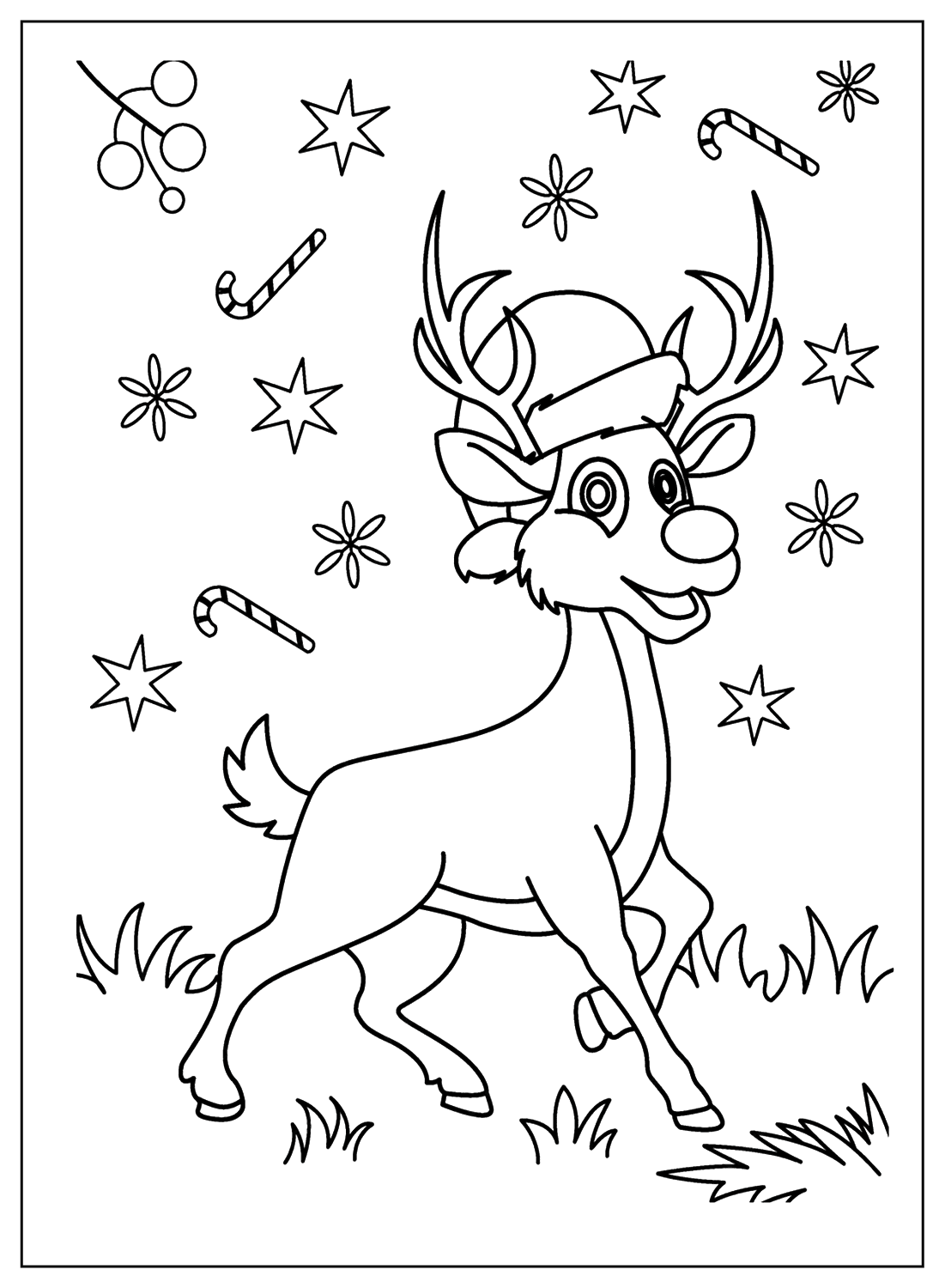 Color Page Rudolph - Free Printable Coloring Pages