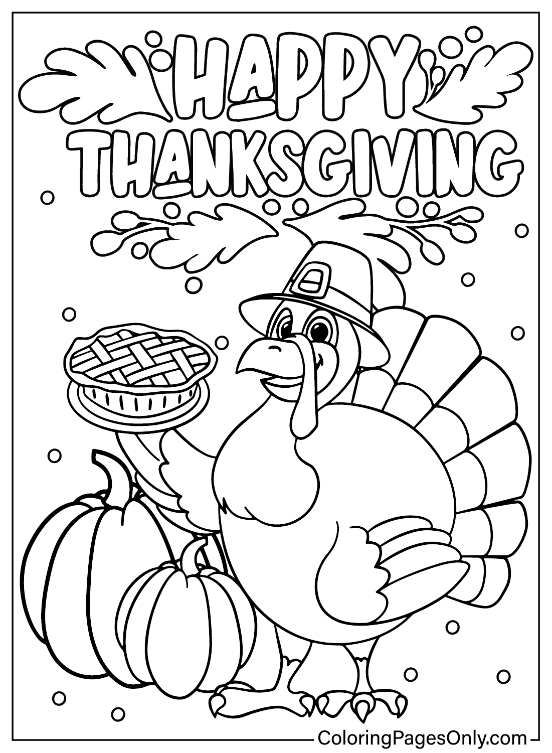 Kleurenpagina Thanksgiving Cartoon van Thanksgiving Cartoon