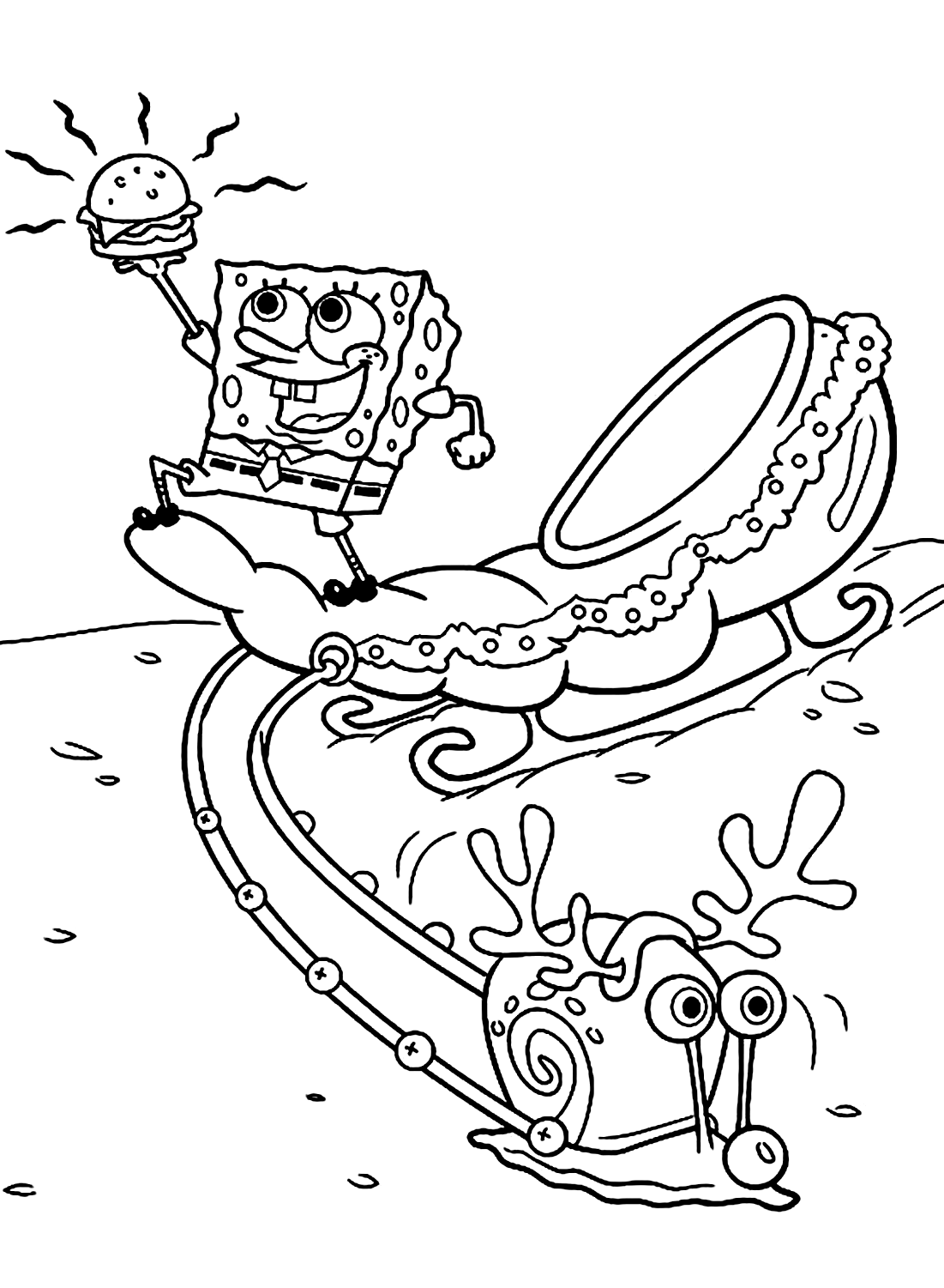 《海绵宝宝》中的彩色海绵宝宝和蜗牛