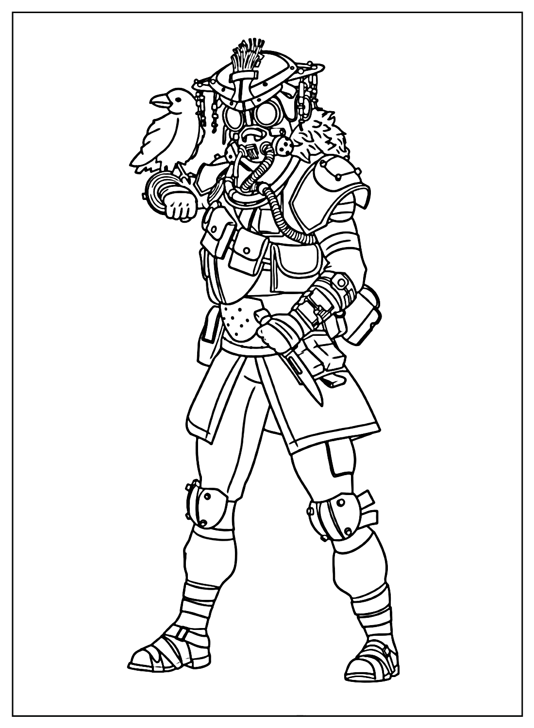 Coloring Page Apex Legends Bloodhound from Apex Legends