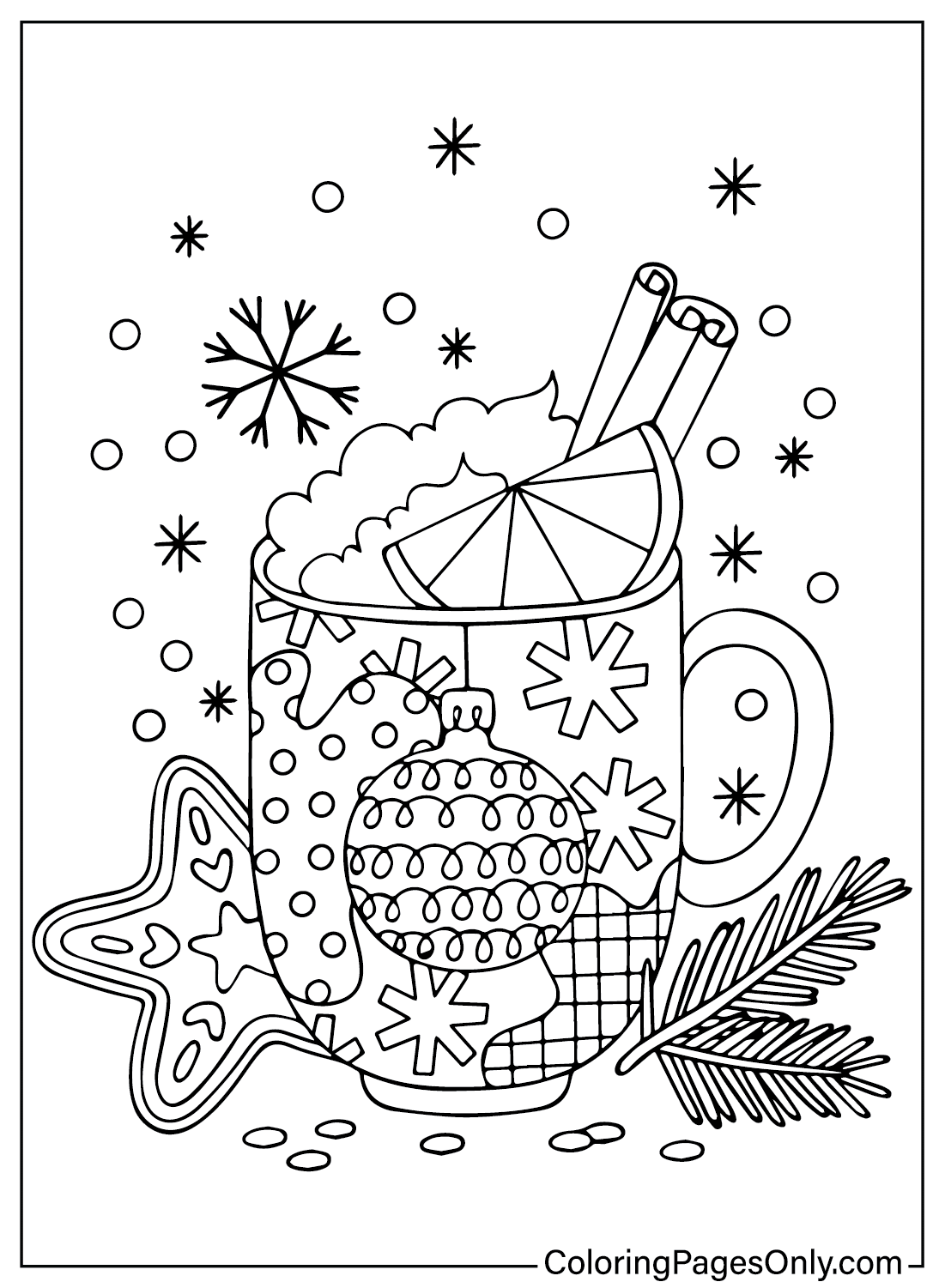 Desenho para colorir Milkshake de Natal de Christmas Milkshake