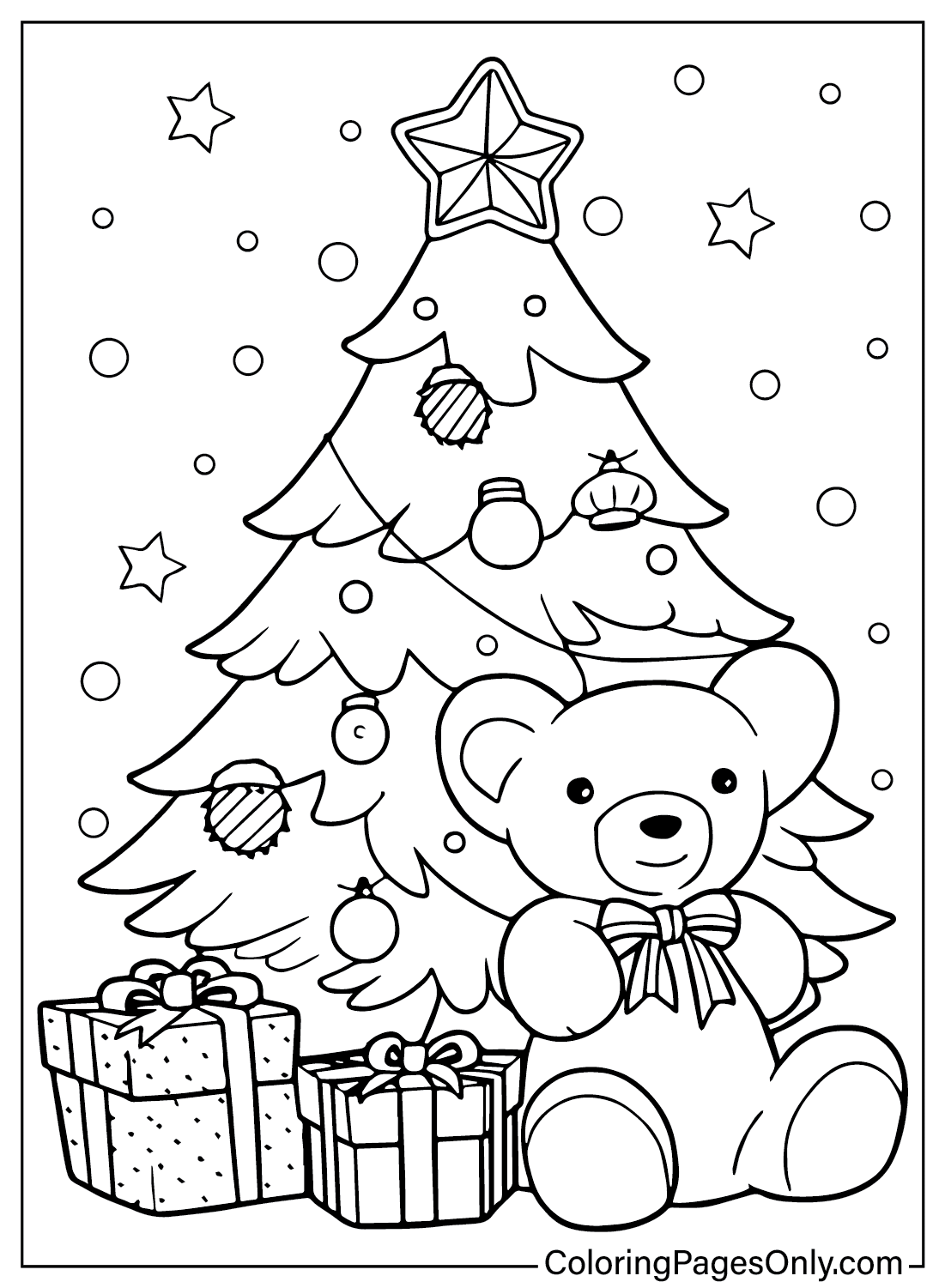 Página para colorir Árvore de Natal do Natal de 2024