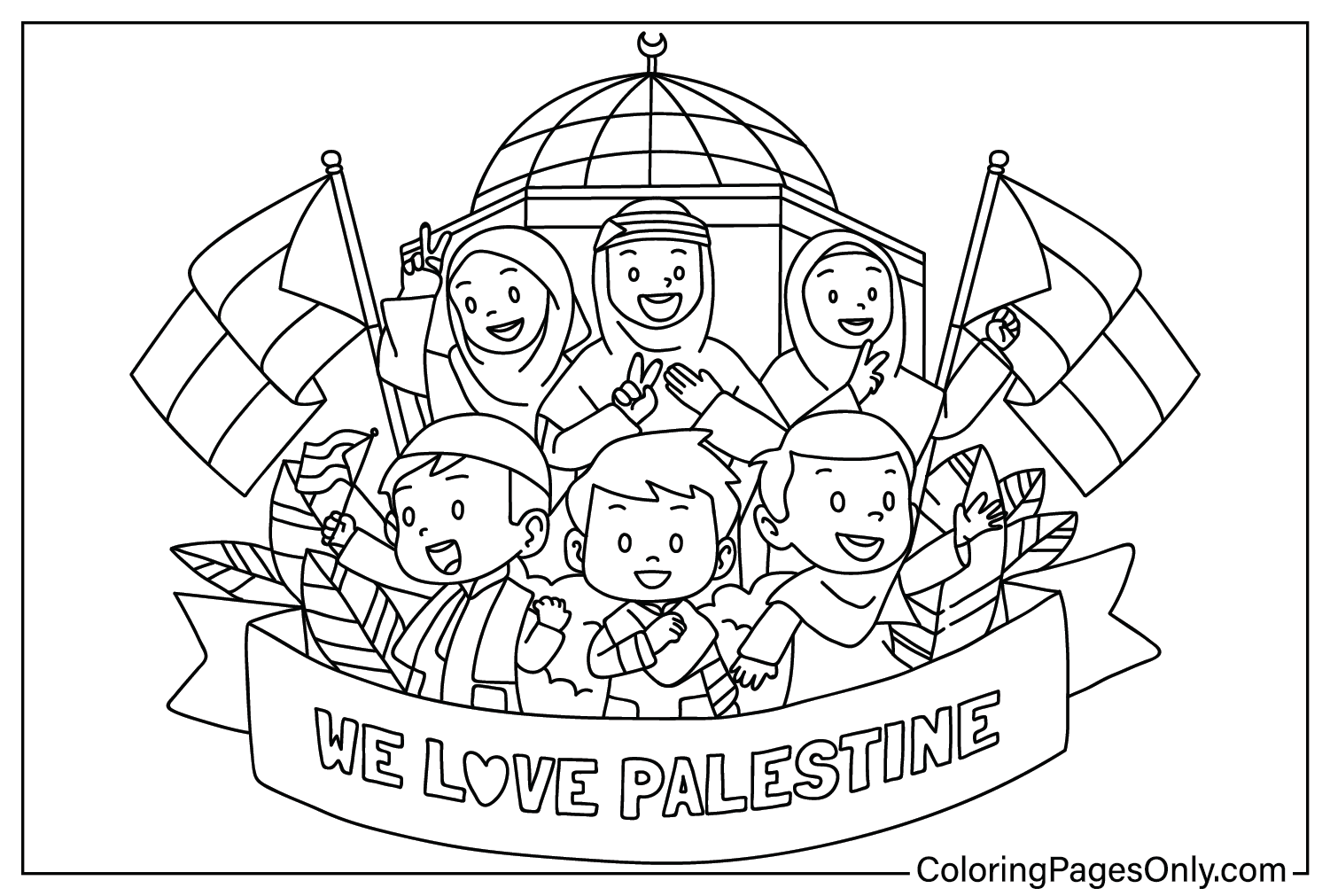 Coloring Page Free Palestine from Palestine