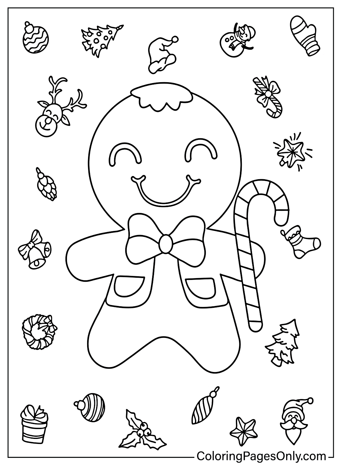 Coloring Page Gingerbread Man For Kids