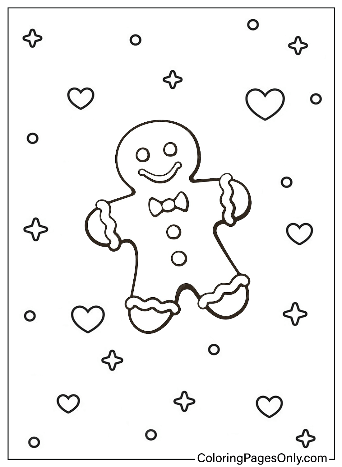 Coloring Page Gingerbread Man Free