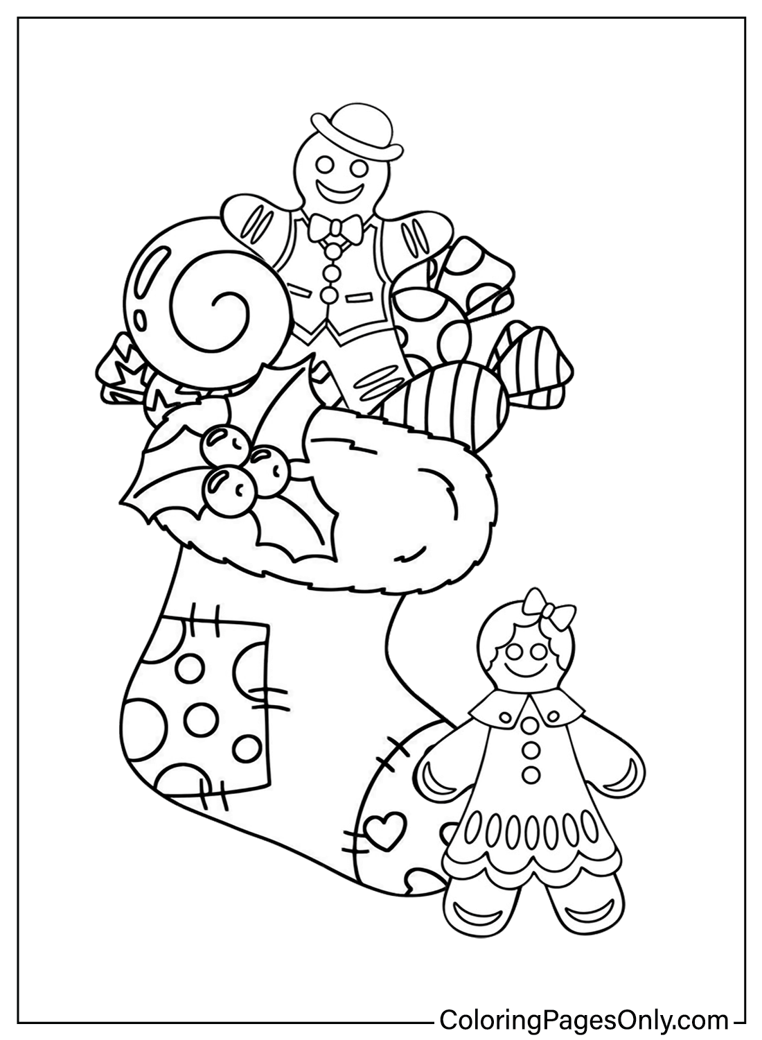 Coloring Page Gingerbread Man Printable