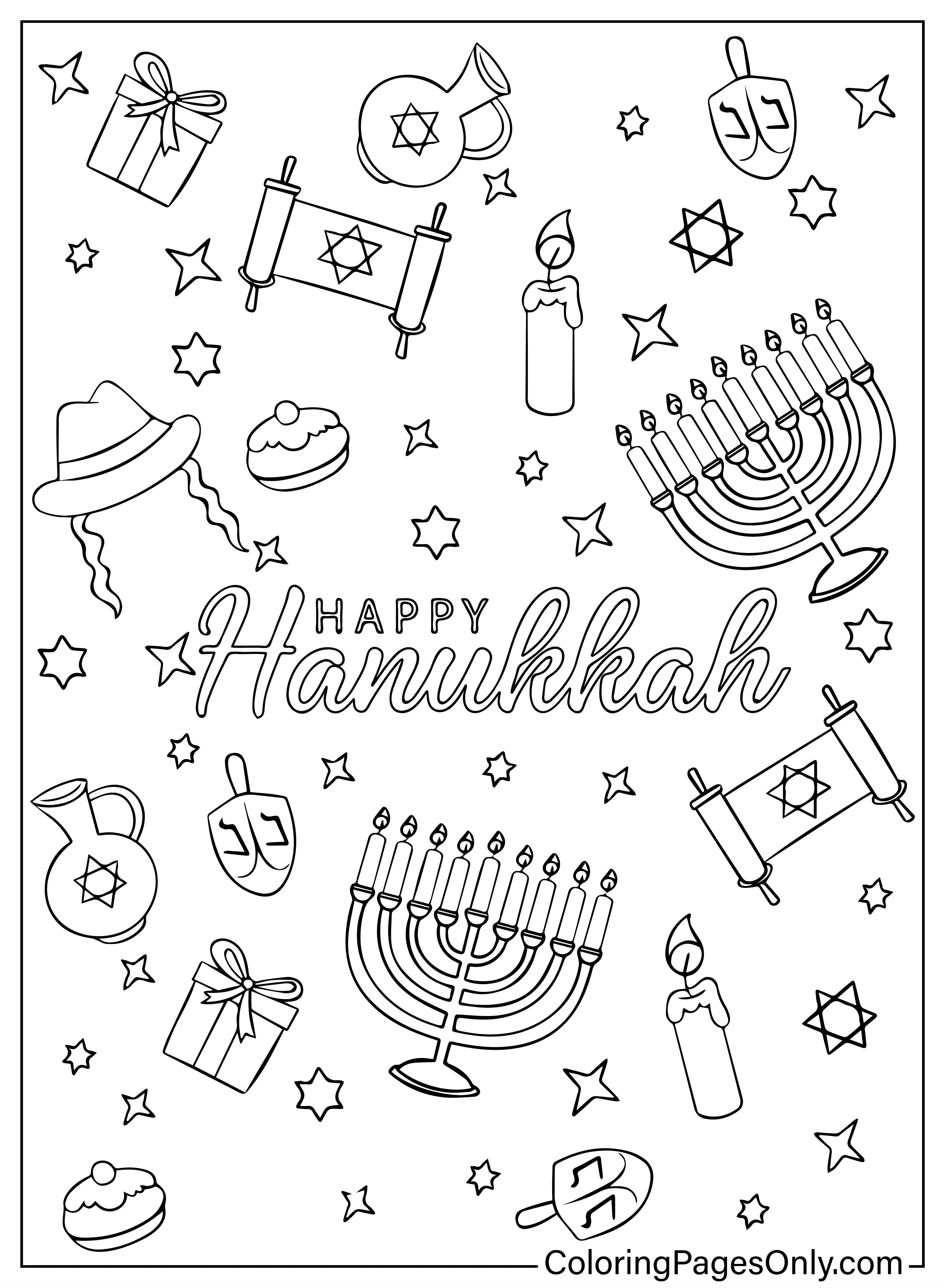 Desenho para colorir Hanukkah de Hanukkah