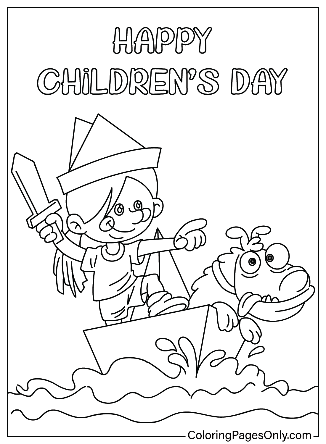 Coloring Page Happy Children’s Day