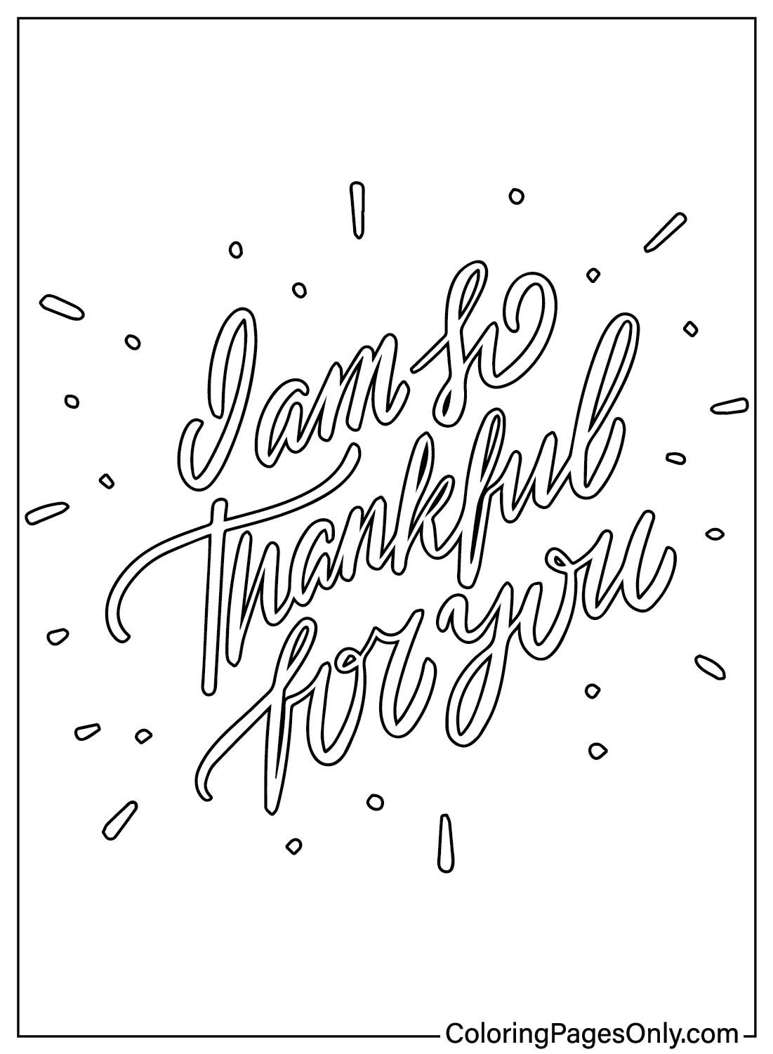 Coloring Page I Am Thankful For
