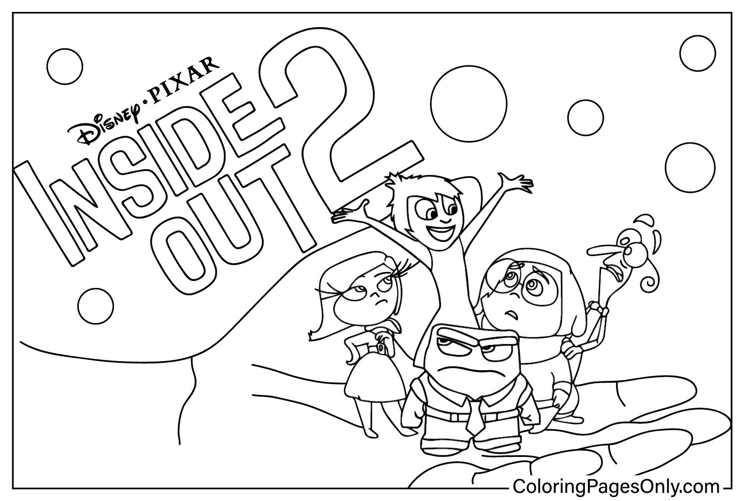 Coloring Page Inside Out 2 from Inside Out 2