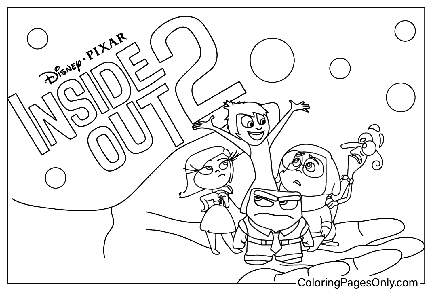 Desenho para Colorir Inside Out 2 de Inside Out 2