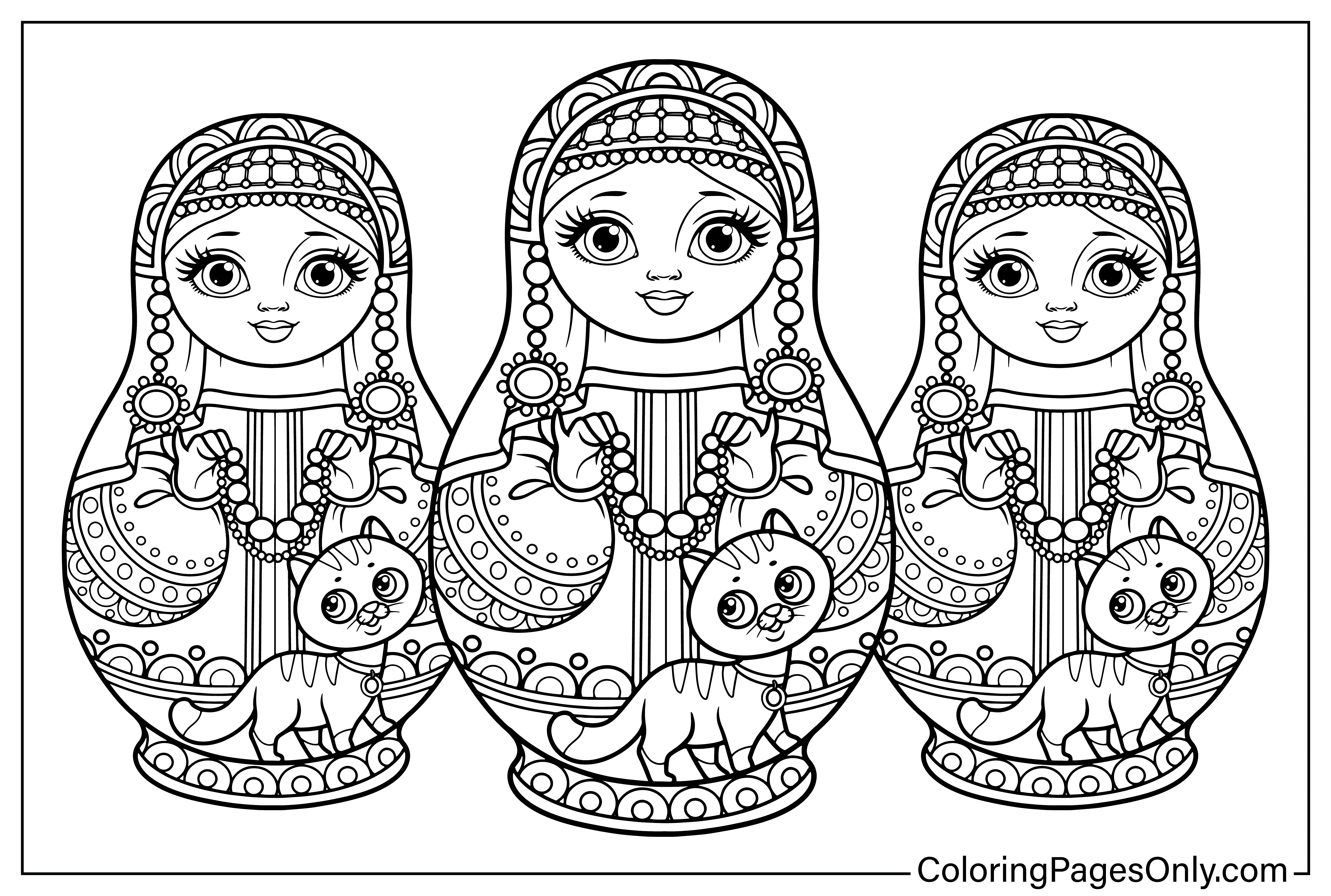Desenho para colorir Boneca Matryoshka da Rússia