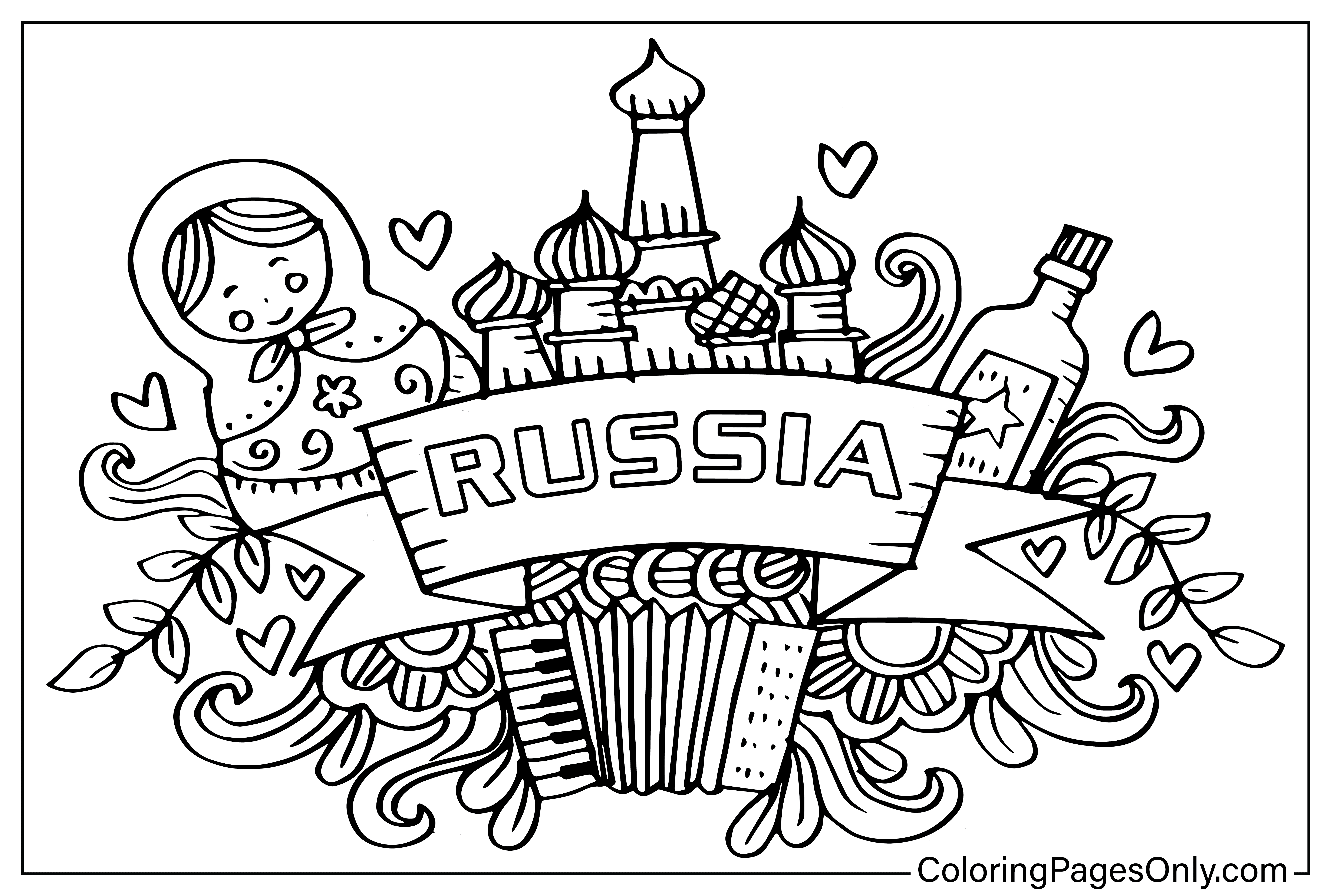 صفحة التلوين روسيا من روسيا